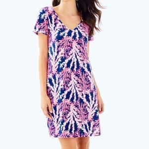 Lilly Pulitzer Pink & Navy V-neck Mini Dress